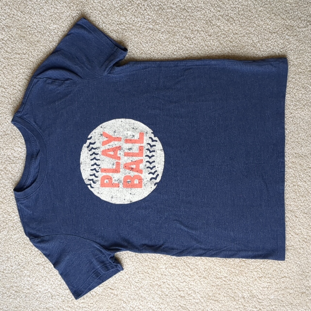 Big Boys Vintage Graphic Play Ball T-shirt (Size L 12/14)